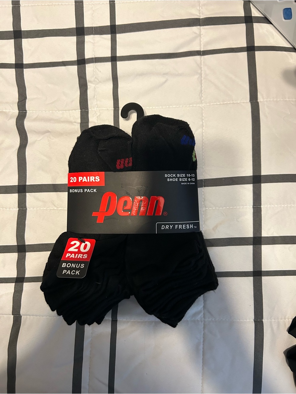 20-Pack Black Athletic Low-Cut Socks - Dry Fresh